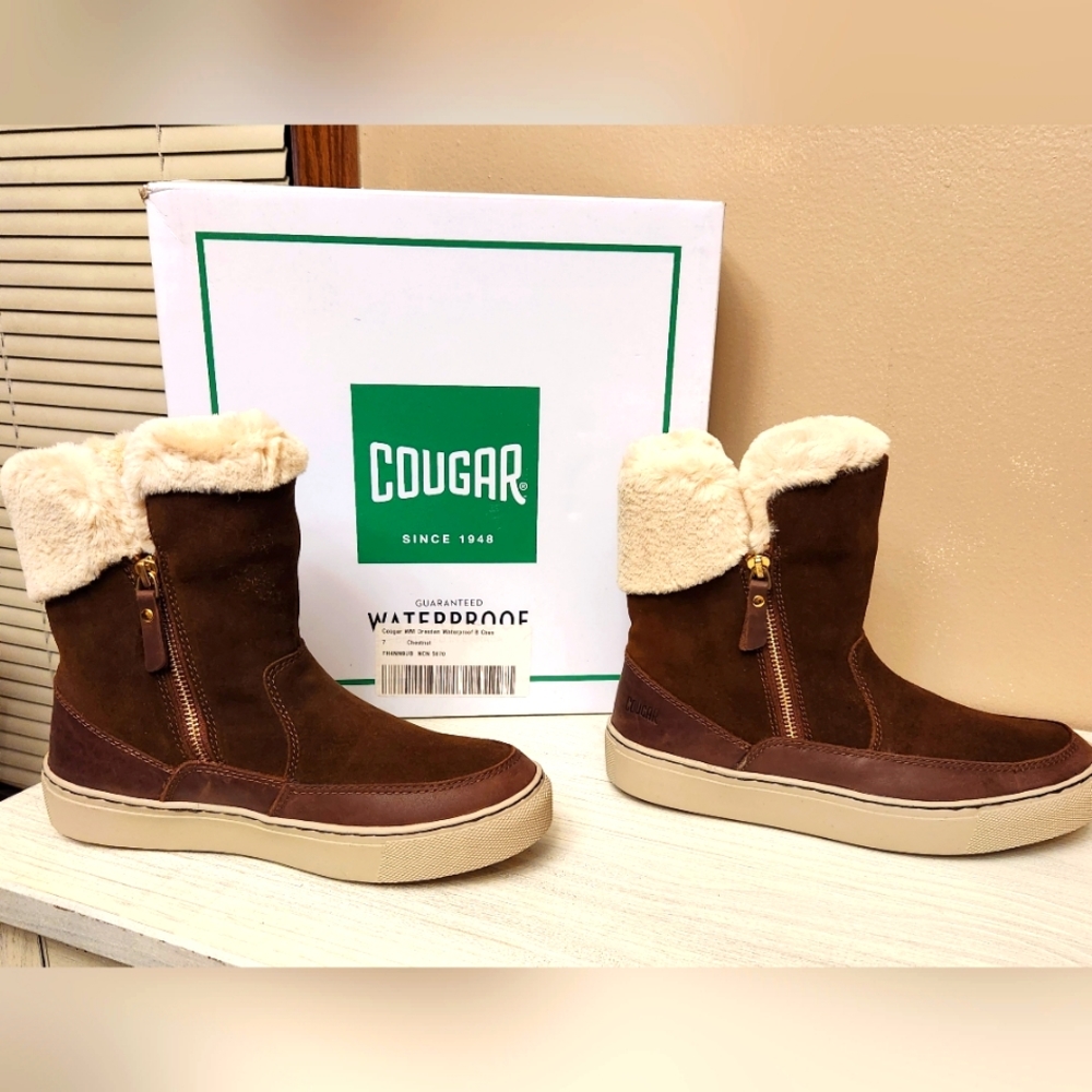 Cougar Dark Brown/Chestnut Dresden Waterproof Womens 7 Boots Super Soft